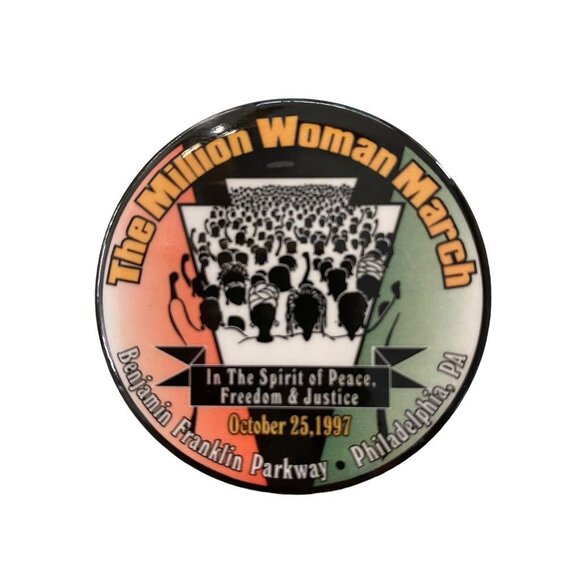 The Million Woman March October 25 1997 Philadelphia Pinback Button Benjamin Fra - Picture 13 of 14